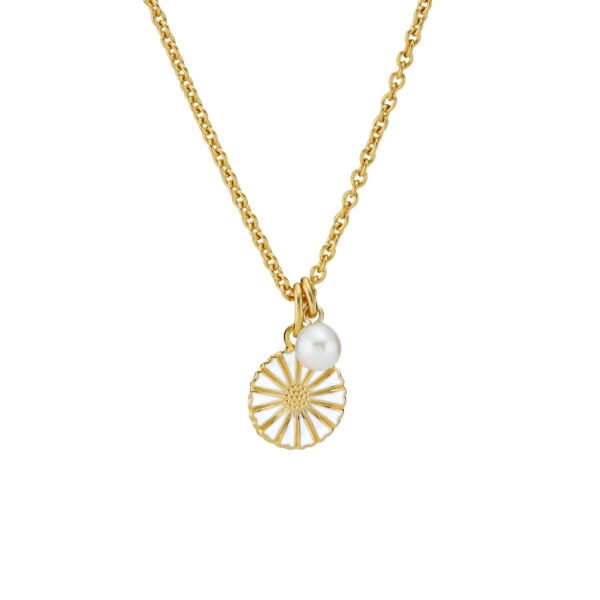 Lund Copenhagen Marguerit Halsband, med sötvattenspärlor. Förgyllt silver. 11 mm