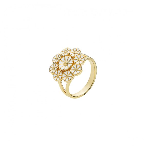 Lund Copenhagen Daisy ring i guldpläterat silver 5+7,5mm