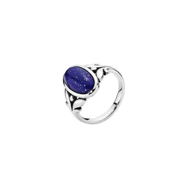 Silverring med lapis lazuli oxiderad 925