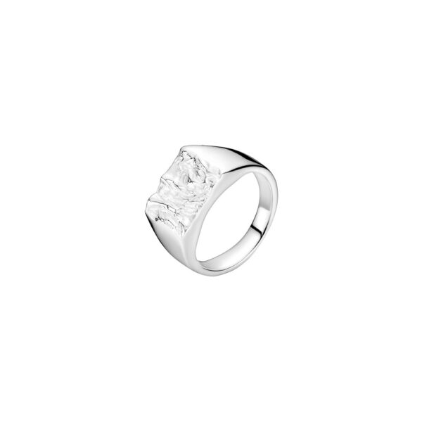 Silverring matt rustik 13x11mm 925