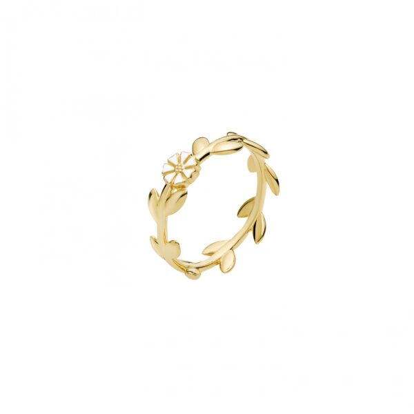 Lund Copenhagen Daisy ringkrans i förgyllt silver - 5 mm