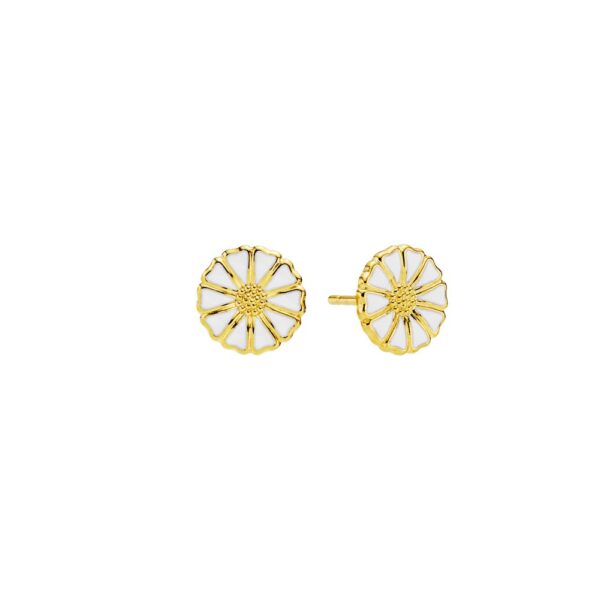 Lund Copenhagen Daisy örhängen 24 karat guldpläterat silver. 9 mm