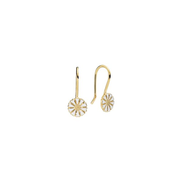 Lund Copenhagen Marguerit dinglande örhängen i guldpläterat silver. 7,5 mm