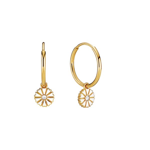 Lund Copenhagen Daisy creole guldpläterad med zirkonstenar. 7,5 mm