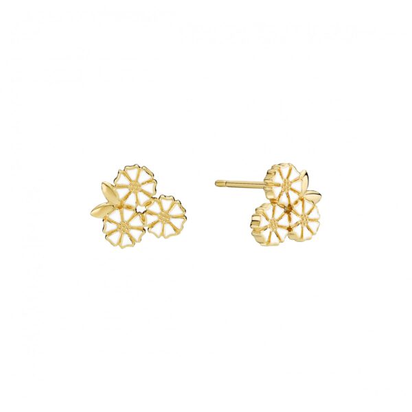 Lund Copenhagen - Daisy Örhängen 3x5mm blad guldpläterat silver 925