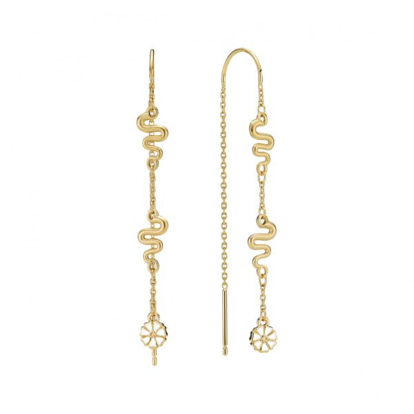 Lund Copenhagen - Marguerite örhänge.1x5mm guldpläterat silver 925