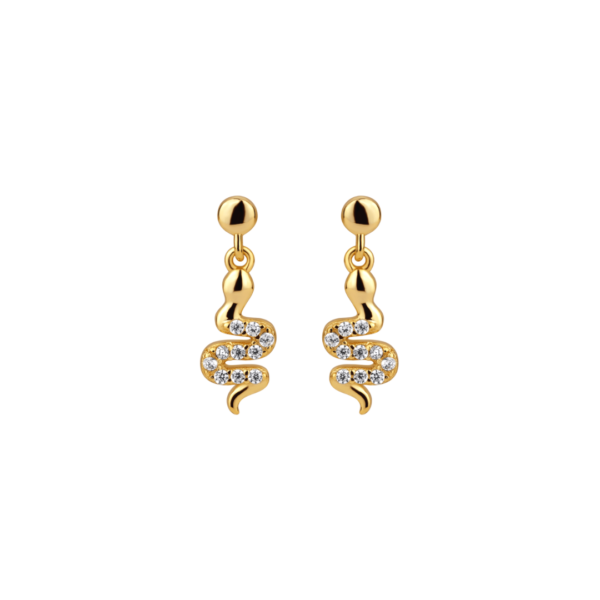Nava Copenhagen - ormörhängen - Boa Dangle Studs - Guldpläterade