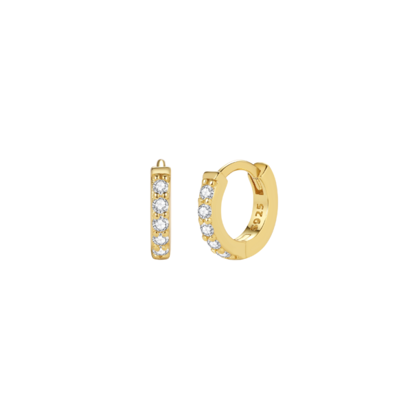 Nava Copenhagen Hoops med sten Aquila Earrings XS - Guldpläterade