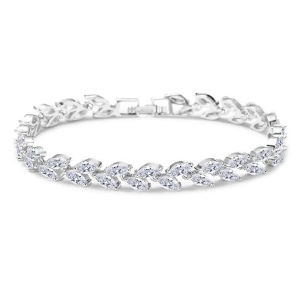 Silver tennisarmband m/sten - 17 cm