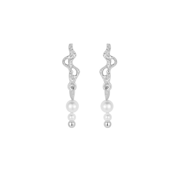 Nava Copenhagen Dangle pärlörhängen Avisa Örhängen - Silver