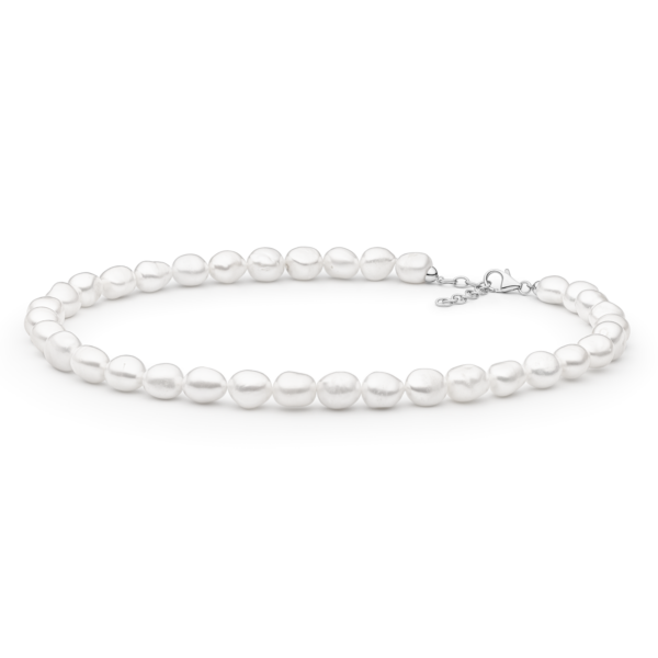 Lyxigt pärlhalsband med stora barockpärlor. 45 cm