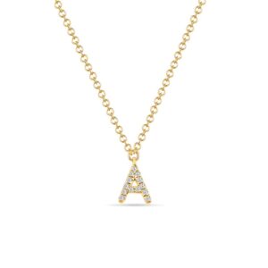 Bogstav halskæde A i 14 karat guld