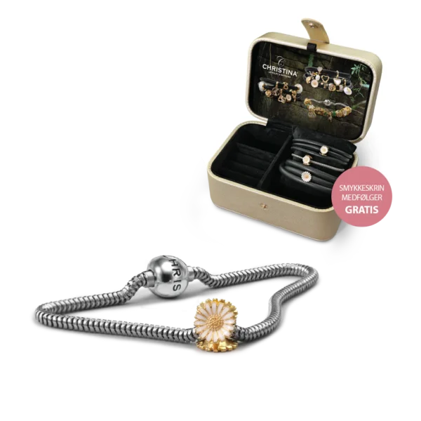 Christina armbånd sæt med Marguerit i forgyldt