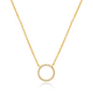 Diamant halskæde cirkel 18 karat ægte guld