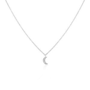 Diamant månde halskæde i hvidguld