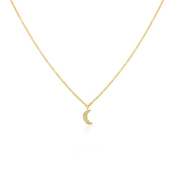 Diamant måne halskæde 18 karat guld