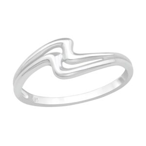 Dobbelt-Wave-soelv-ring