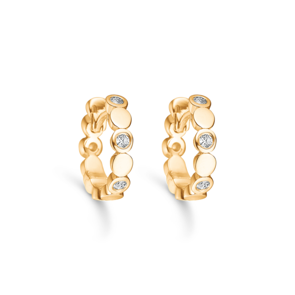 Damm ring design Hoops örhängen med zirconia sten 14mm