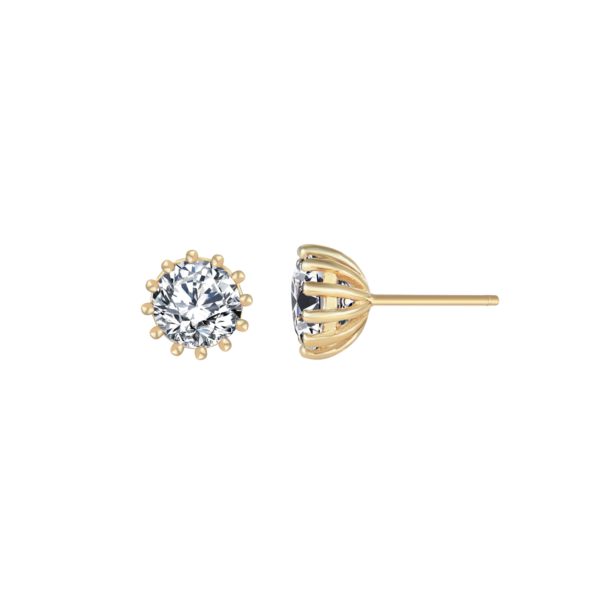 Silverpläterade örhängen 6 mm med zirkoner