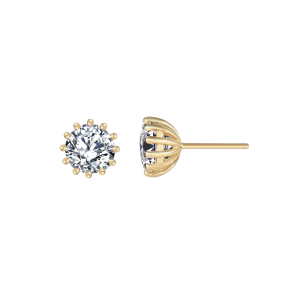 Silverpläterade öronproppar 8 mm med zirkon