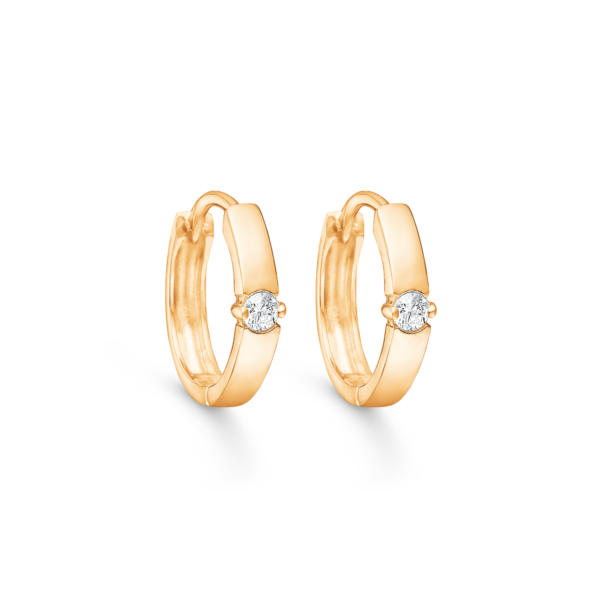 Hoops örhängen guldpläterade silver med zirkonstenar