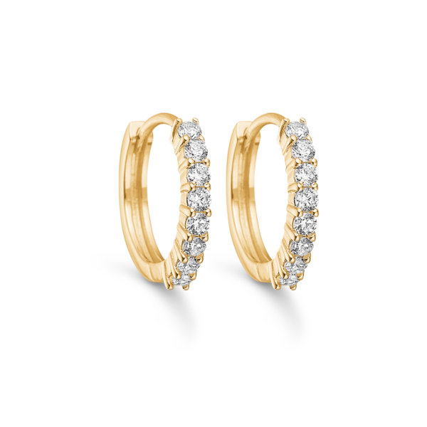 Hoops guldpläterade silver med zirkonstenar 2,5 x 16 mm