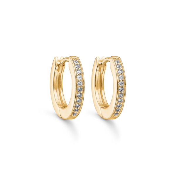 Hoops i guldpläterat silver med stenar 2,6 x 16 mm