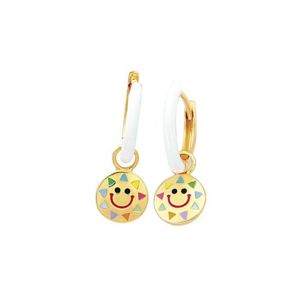 Smileybågar i guldpläterat silver, med emalj