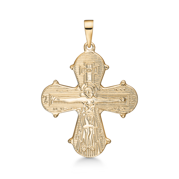 Dagmarkos hänge förgyllt silver, med Fadervor 23 x 25 mm.