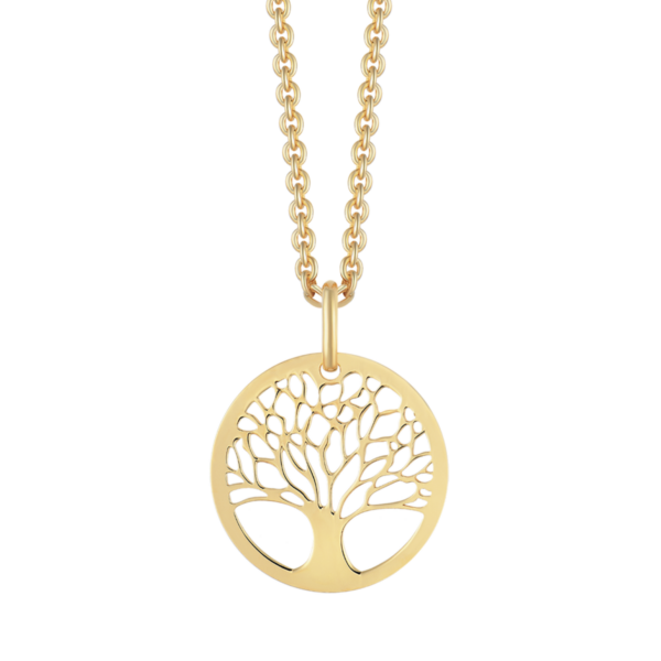 Tree of Life Silverpläterat halsband. Mått: 20 mm i diameter
