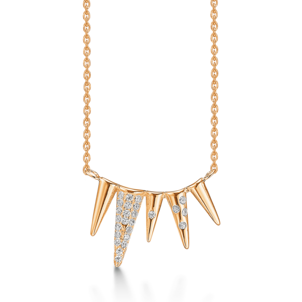 Halsband Icicle 14-karats guldpläterad m/Zirkonia 42-45 cm