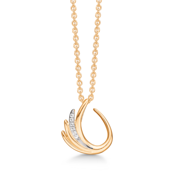Dammring halsband m/5 rosetter 14-karat m/Zirkonia