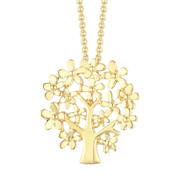 Tree of Life Silver-förgyllt halsband längd 42-45 cm