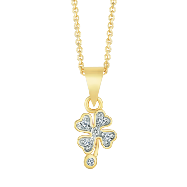 Fyrklöver Silverpläterat halsband, med 4 hjärtan och zirkonstenar "Flower of hearts"