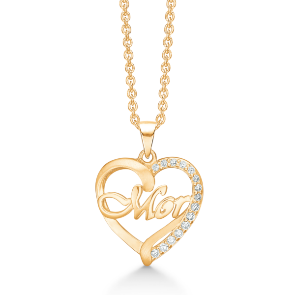 Støvring Mother halsband 14-kt guldpläterat m/Zirkonia 42-45 cm