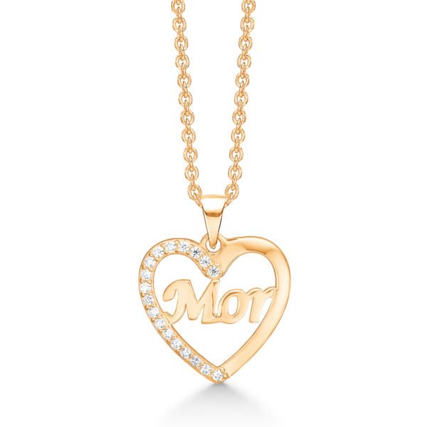 Støvring Mother halsband 14 karat guldpläterat m/Zirkonia 42-45 cm