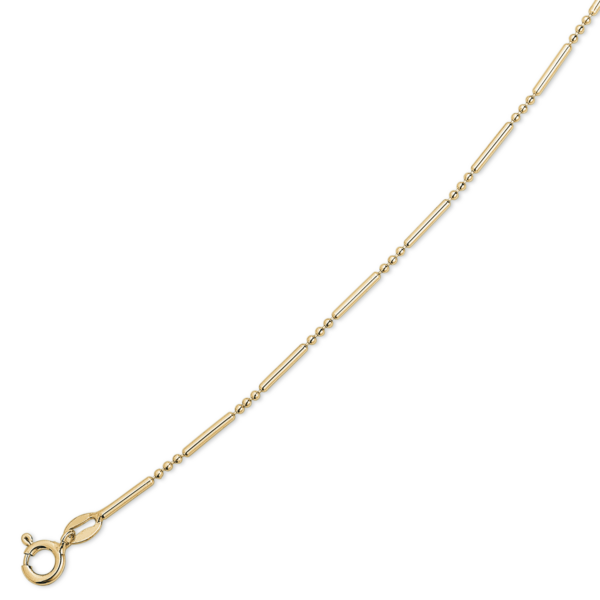 Silverförgylld vristkedja 3 kulor med pinne emellan Längd 23+4 cm.