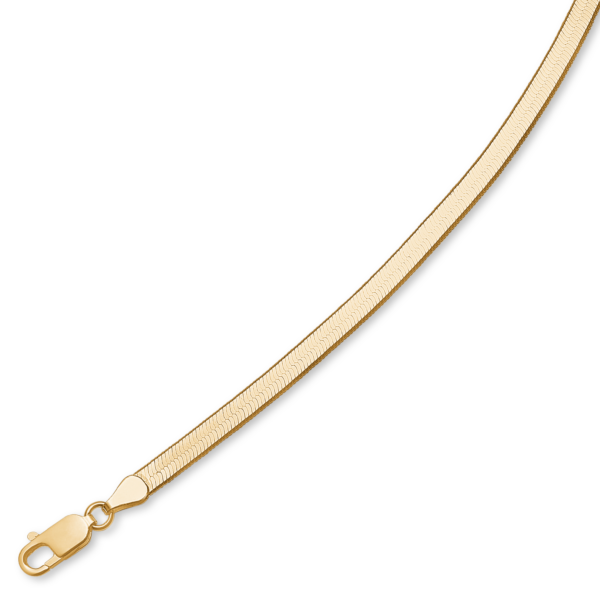 Silverförgyllt fiskbensarmband glänsande 925s. 4,49 mm. 19 cm. Längd 19 cm.