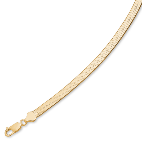 Silverförgyllt fiskbensarmband glänsande 925s. 5,4 mm. 17 cm. Längd 17 cm.
