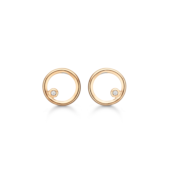 Støvring diamantörhängen i guldpläterat silver