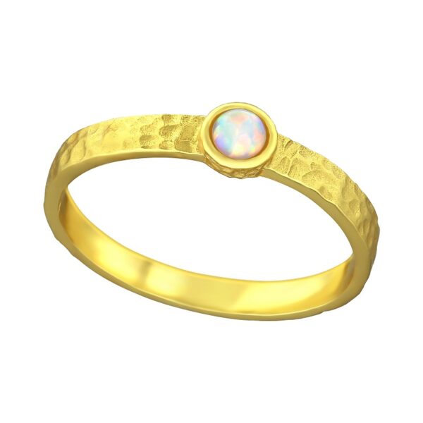 18 karats guldpläterad silverring med vacker opalsten