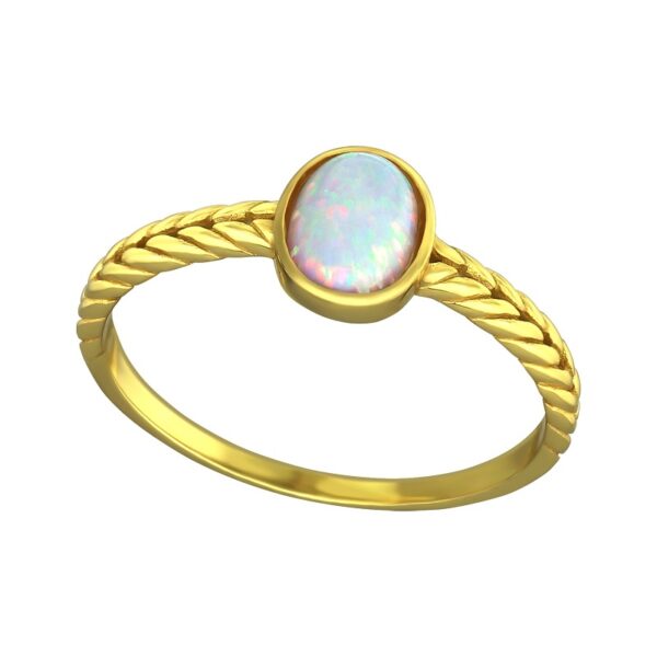Silverförgylld ring med opalsten
