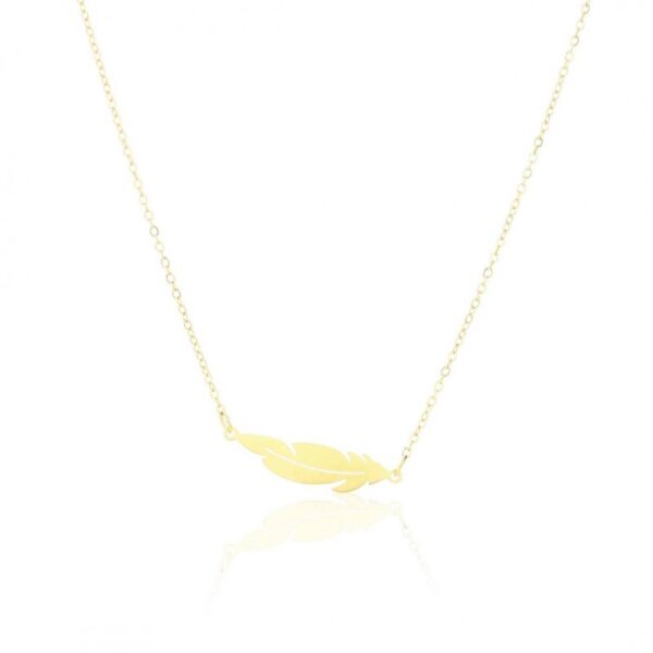Guldpläterat halsband 14 kt - med fjäderhänge