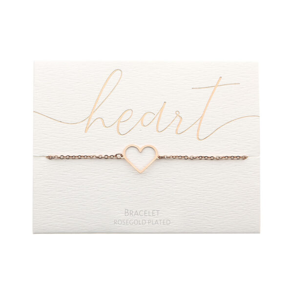 Hjärtarmband i roséguld 17+3 cm