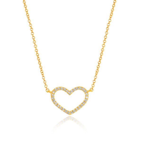 Diamond hjärta 18 karat äkta guld halsband