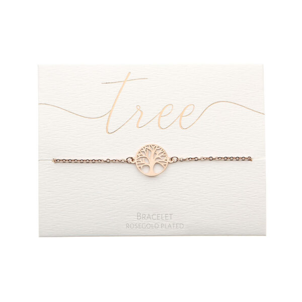 Tree of life armband roséguld - justerbart 17-20 cm