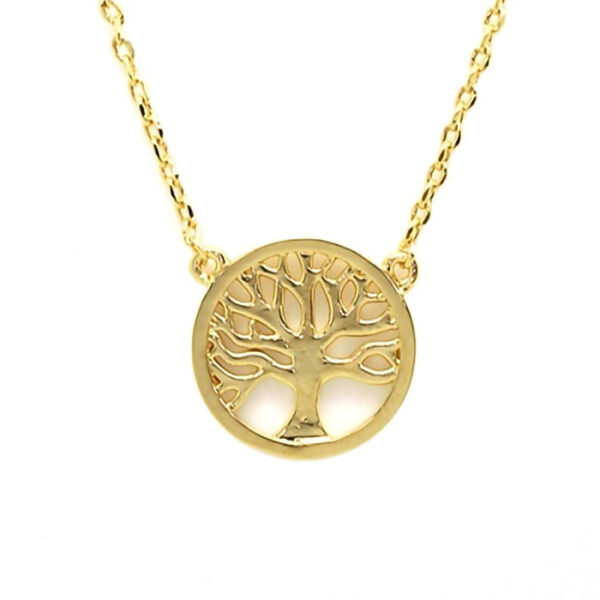 Livets träd halsband guldpläterat i 18 karat guld - 45 CM
