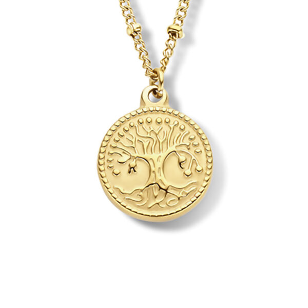 Livets träd halsband 14 karat guldpläterat - 45 cm