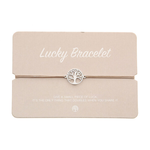 Silverpläterat tree of life lucky armband - en storlek
