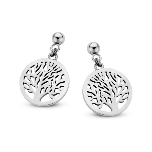 livets träd örhängen silver - Ø15 mm